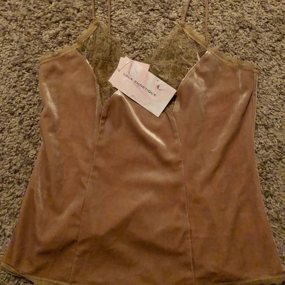 Nude Velvet Lace Cami